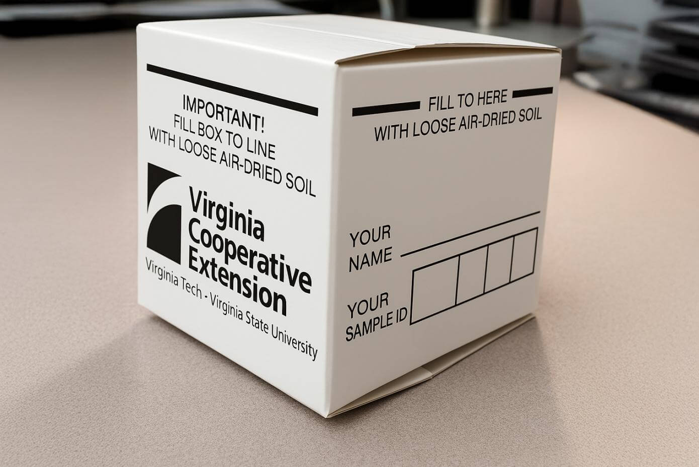 A box with words on it.